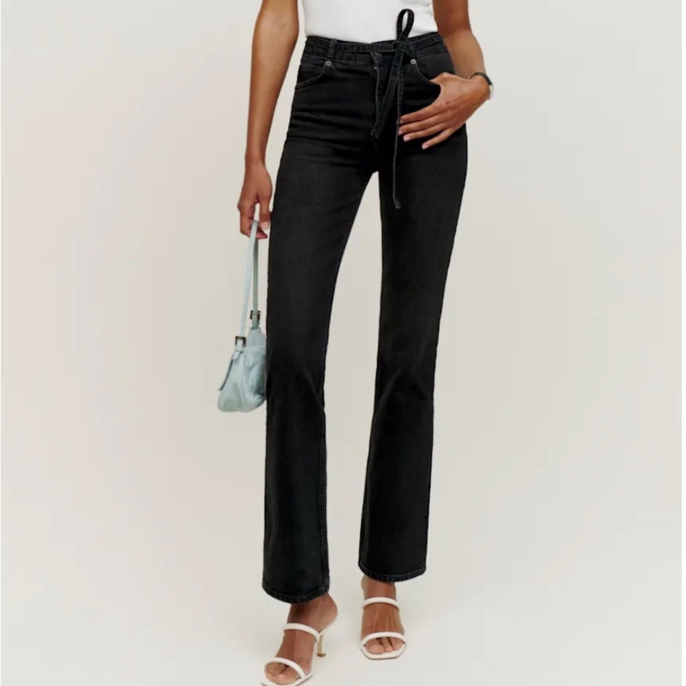 Reformation Black Boot Cut Jeans